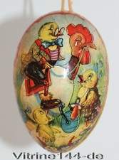 Osterei Pappe KÜKEN HAHN 50er Jahre zum Befüllen easter egg Candy Container 