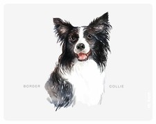 Mousepad Border Collie 24x19 Hund Haustier Wasserfarben Mauspad Unterlage