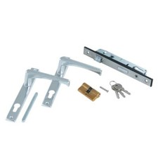 Beschlagset Gartentür Gartentor Schloß Tür Tor Zylinder Türgriff Set Edelstahl