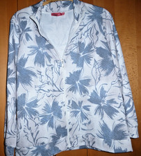 Lea H. legere Jacke Reißverschlussjacke weiß-blau Größe XXL