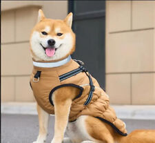 Hundemantel Winter Wasserdicht mit Geschirr Mittlere Hunde  Hellbraun