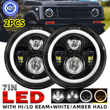 2x 7 Zoll LED IP67 Scheinwerfer E24-Zertifiziert für Suzuki Samurai SJ410 SJ413