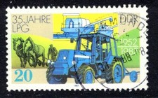 DDR 3090 , gestempelt / o / Traktor , Pferdepflug , Landwirtschaft , LPG /g1