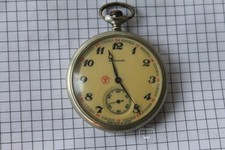 Alte russische Taschenuhr Molnija Jägermotive Wölfe zum aufziehen