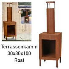 Terrassenofen 30x30x100cm Terrassenkamin Rost Feuerstelle Garten Terrasse Kamin