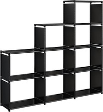 Bücherregal 9 Fächern Würfelregal 125x30x124 cm Aufbewahrungsregal Regalsystem