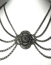 Trachtencollier Granat Silber 835 Trachtenschmuck