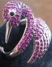 Schwan Ring Rubin pink 925