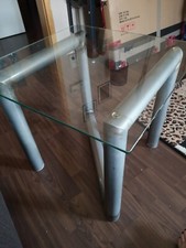 Beistelltisch Stahlrohr mit Glasplatte 60×60