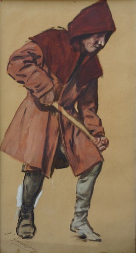Mann mit kapuze und schaufel - kapuze,