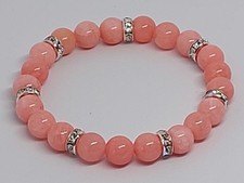 Naturstein Perlen Armband Chalcedon Jade 8mm Handgefertigt Schmucksteinperlen