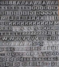 Bleischrift 8,5mm Bleisatz Buchdruck Handsatz Lettern Alphabet Letter Druck ABC