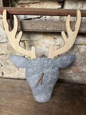 Uhr Wanduhr Hirschkopf  XXL Hirsch Landhaus Wand Deko