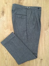 Natalino Double Pleated Flanell Bundfaltenhose Vitale Barberis Canonico Größe 46