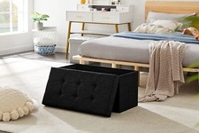 Sitzbank mit Stauraum Sitzhocker faltbar belastbar bis 300 kg 76 x 38 x 38 cm