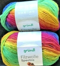 (kg/65€) Filzwolle Spectra Regenbogen 2x100g Fb.5 Gründl strickfilzen PORTOFREI