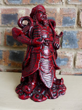 Vintage chinese red resin guan - chinese,
