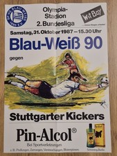 Fußball Bundesliga 1987 - Blau-Weiß 90 Berlin - Stuttgarter Kickers -Spielplakat