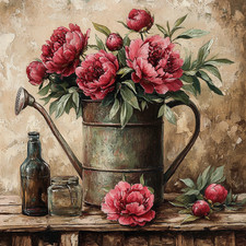 Wandbild Pfingstrosen