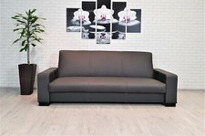 Graues Echtleder Sofa Couch