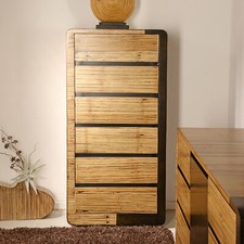 Kommode Zen Bambus Asiatische Möbel Asia Schrank Board Sideboard Holz Flur Möbel