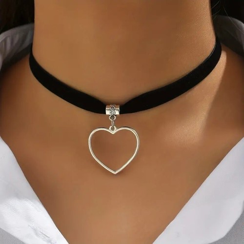 Halsband choker samtband charm - halsband,