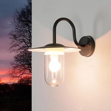 Wandlampe außen IP44 E27 Anthrazit Glas Metall Maritim Außenleuchte Wand