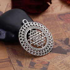 Sri Yantra  Anhänger Meditation Kupfer silberfarben ca 39x34 mm 1x #01.00408