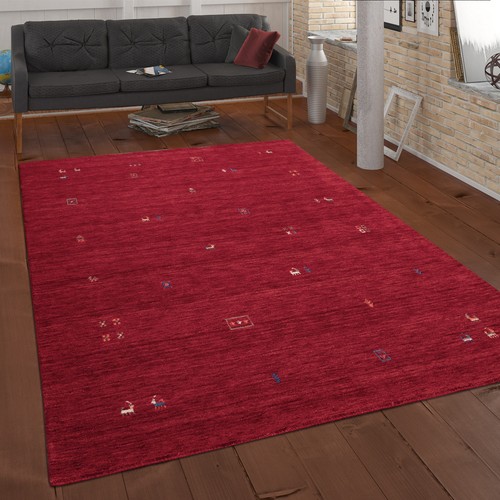 Teppich rot wohnzimmer wolle - teppich,