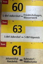 BVG Tram Straßenbahn Schild Tatra Adlershof Köpenick