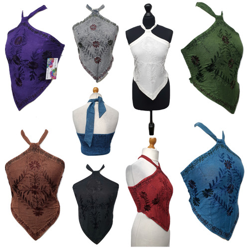 Damen boho neckholder top - neckholder,