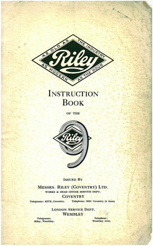Riley instruction book - riley,