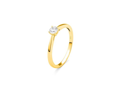 Facet ring solitär - facet, 18kt