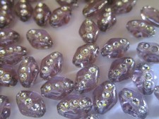 50 Perlen Lila Silber 9mm Top