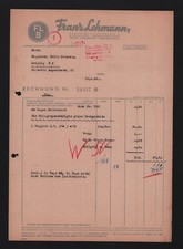 BERLIN, Rechnung 1944, Franz Lehmann Teppich für Fliegergeschädigte Bezugsschein