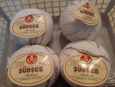 4 x 50 gr, Stahl'sche Wolle, Südsee, weissmeliert, Baumwollmischung  -w16-