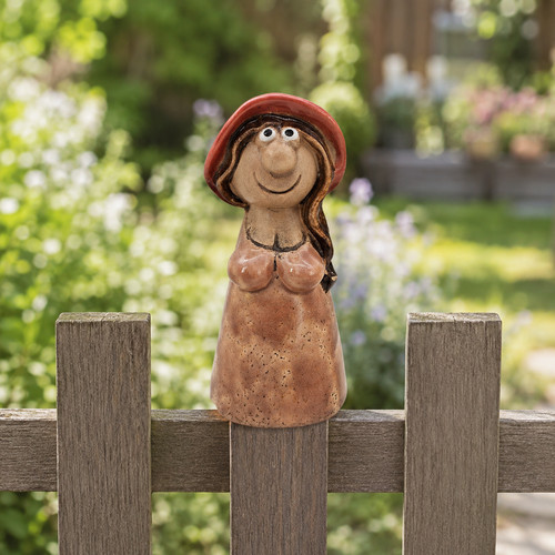 Zaunhocker frau aus keramik - frau,