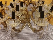  7 st Komplett  Wandleuchte E14 Chrom 2-flammig Glasacryl Kristall Lampe  Flur 