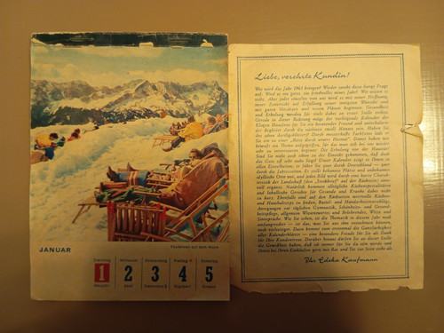 Edeka kalender 1963 12x cm - edeka,