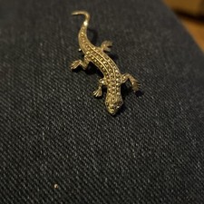 Silber Gekko Brosche