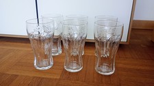 Set 6x Coca Cola Konturglas 0,3 l Logo Schriftzug als Relief * NEU