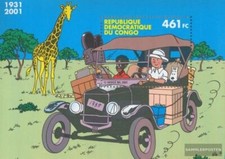 Kongo (Kinshasa) Block115 (kompl.Ausg.) postfrisch 2001 Comic Tim im Kongo