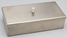 schöne Edelstahl DECKELDOSE Sweden Design rechteckig Knauf ca.20,5 x10,5 x5,5cm