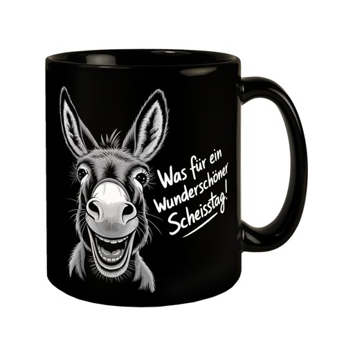 Lächelnder esel tasse - lächelnder,