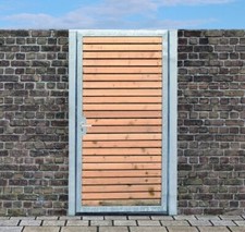Tor Holztor Gartentor Hoftor Holztür Tür Verzinkt mit Pfosten & Holzfüllung quer