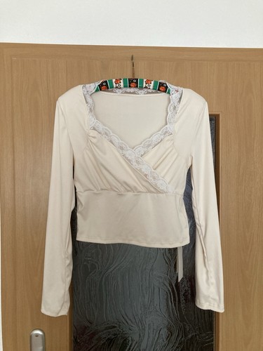 Cremefarbene bluse 80er - bluse, im