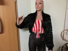 Ärmelschal, Bolero, Jäckchen handgestrickt aus Fransengarn (Brazilia)