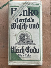 Originale Wehrmachts-Packung Henko Wasch und Bleich Soda mit Banderole ! Selten