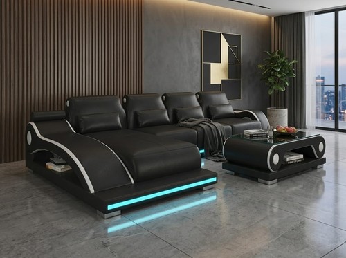 Ecksofa form schwarz led - l-form,