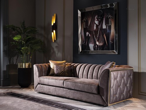 Luxuriöser taupe dreisitzer - luxuriöser,